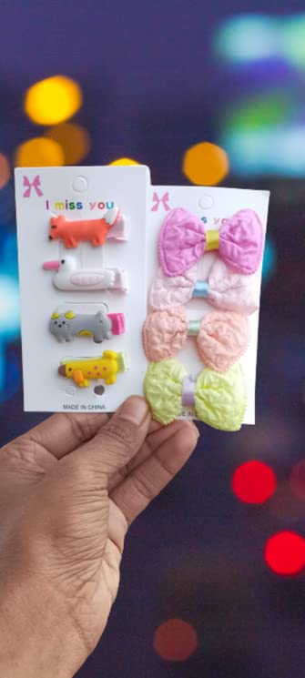 **SIA VENDORS Hair Clips for Girls & Women - Unisex Alligator Clips with Unicorn & Grosgrain Ribbon - Luxury Satin Scrunchies & Barrettes (Pack of 2, Polka Dot) - Perfect for School, Parties & Everyday Styling**