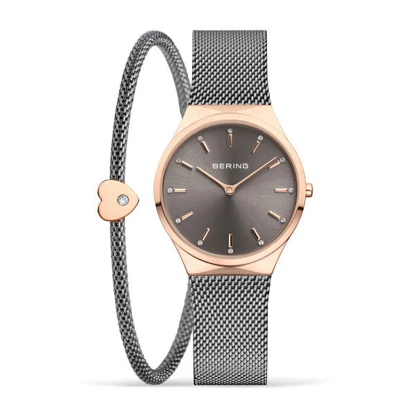 Bering Classic Women's Watch | Polished Rose Gold Stainless Steel | Luxury Gift for Her | Perfect for Office, Date Night & Special Occasions