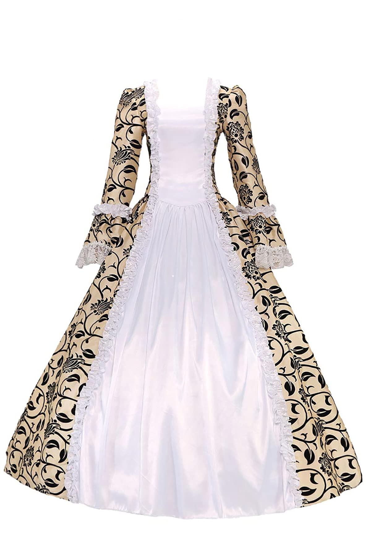 Victorian Gothic Satin Ball Gown Wedding Dress - Elegant Georgian Period Bridal Gown for Vintage Themed Weddings, Renaissance Fairs & Historical Reenactments