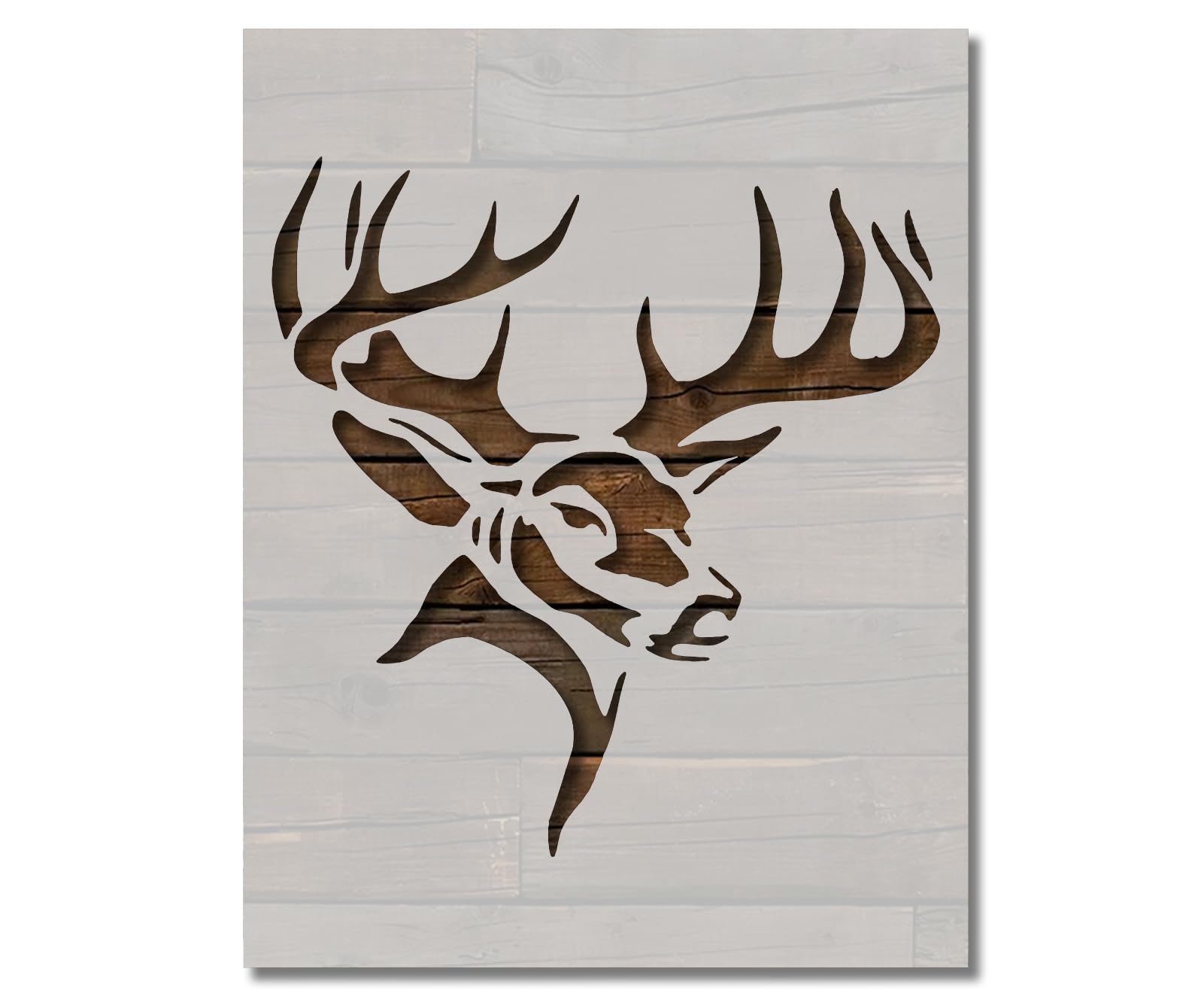Reusable Hunting Buck Head Deer Stencil Template - 8.5 x 11 Inches for Wall Painting, Wood Decor, DIY Arts & Crafts | Perfect for Home Decor, Hunting Cabin, and Outdoor Projects
