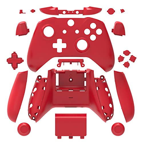 Xbox One Slim S Controller Full Shell Housing Cover & Buttons Replacement Kit - Red | Gaming Accessories for Enhanced Performance & Customization