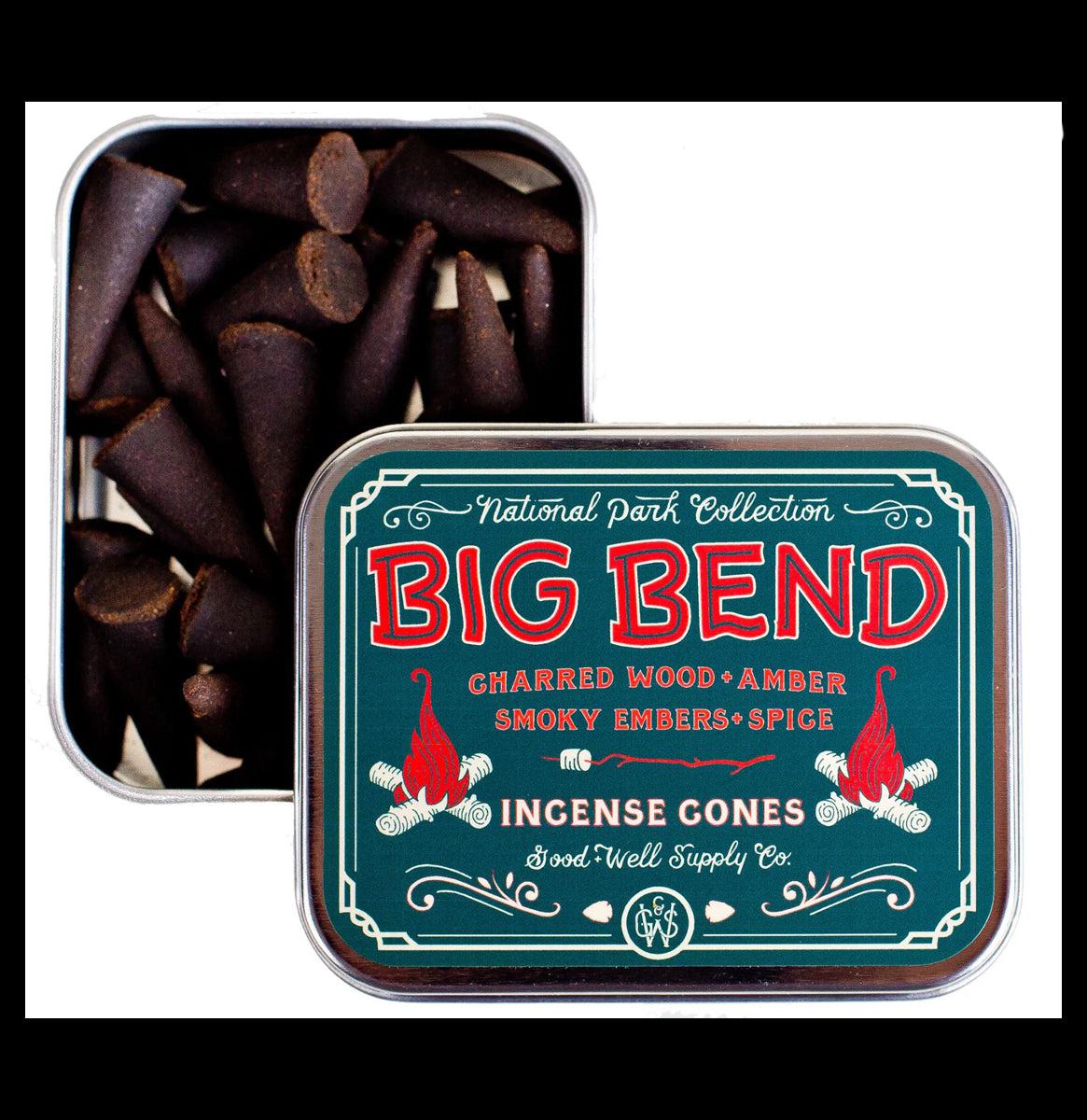 Big Bend Incense Tin - Premium Handmade Incense Cones for Meditation, Yoga & Relaxation - Aromatic & Long-Lasting - Perfect for Home, Office & Spiritual Practices