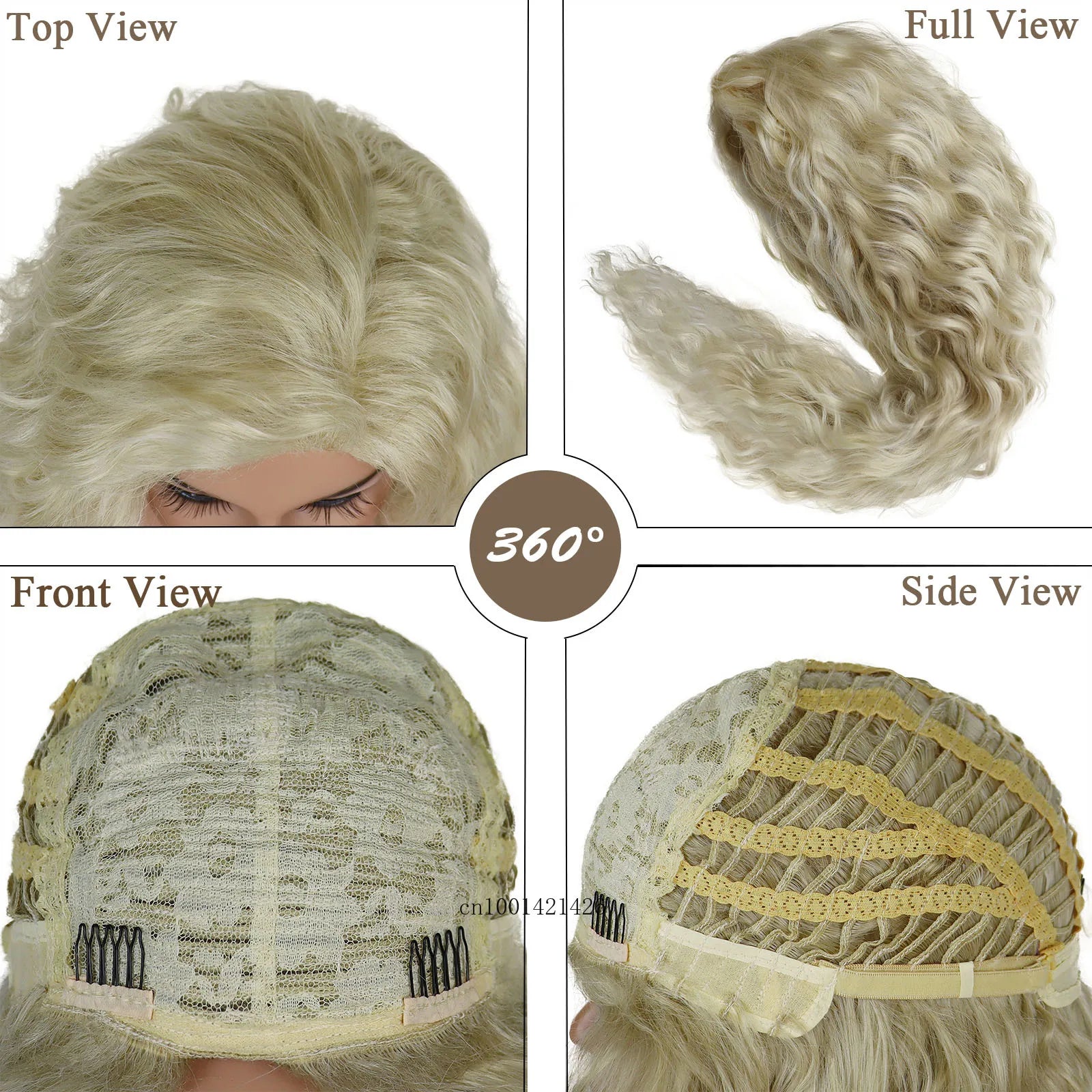 Long Blonde Synthetic Wigs for Women - Curly Wavy Cosplay Wig for Halloween, Carnival & Costume Parties | Natural-Looking Female Wigs for Daily Wear & Special Events