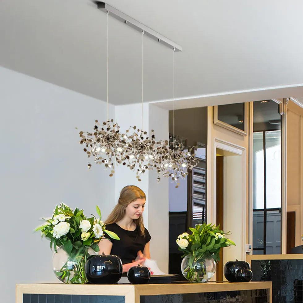 Modern Starlight Kitchen Pendant Light - Dimmable LED Hanging Fixture for Dining Room, Island, Bar & Breakfast Nook