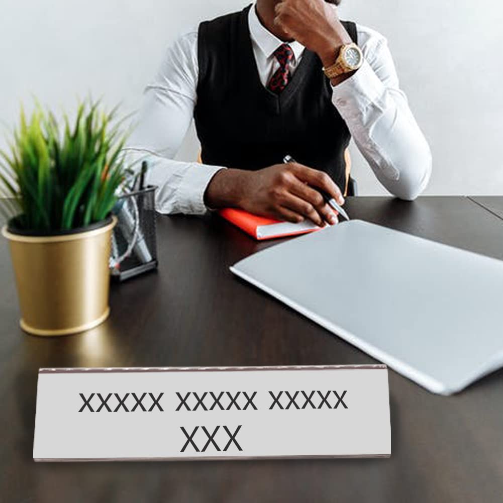 6 Pack Clear Acrylic Desk Name Plates - 10