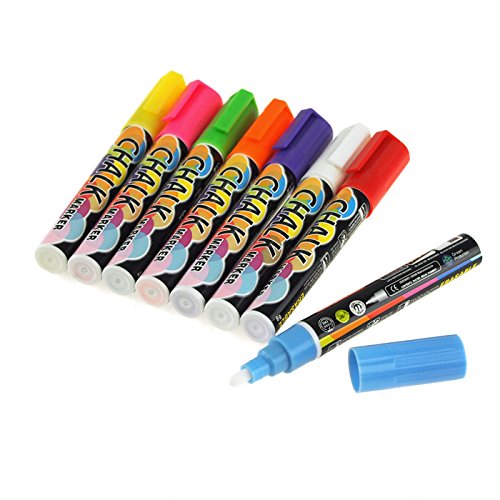 Premium Liquid Chalk Markers - 8 Pack Vibrant Colors for Whiteboards, Glass & Windows - Non-Toxic, Reversible & Erasable - Perfect for Restaurants, Classrooms & DIY Craft Projects