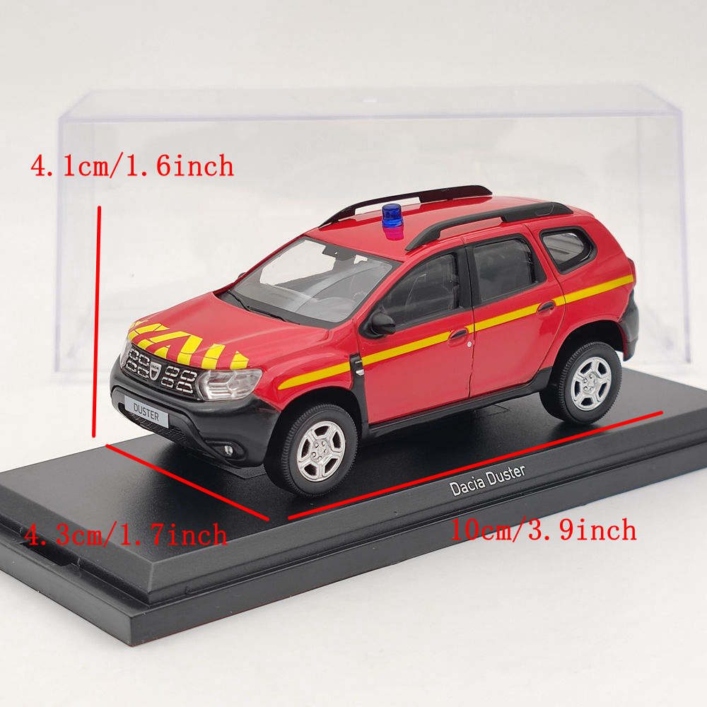 1/43 Scale Norev Dacia Duster Fire Brigade POMPIERS 2020 Red Diecast Model Car - Collectible Fire Truck Toy for Adults & Kids - Perfect for Christmas Gifts, Display & Model Car Collections