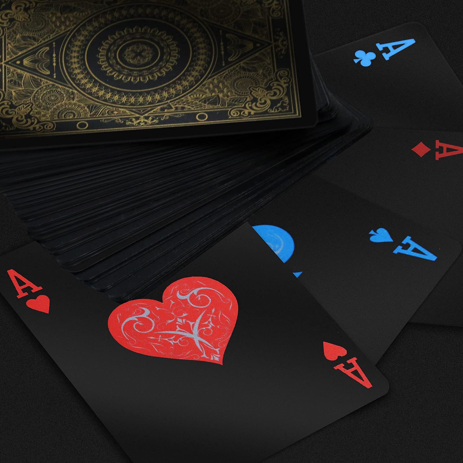 INTEGEAR 2 Decks Plastic Playing Cards - Waterproof, Durable Premium Poker Cards for Adults | Casino Night, Poker Parties, Card Games & Magic Tricks