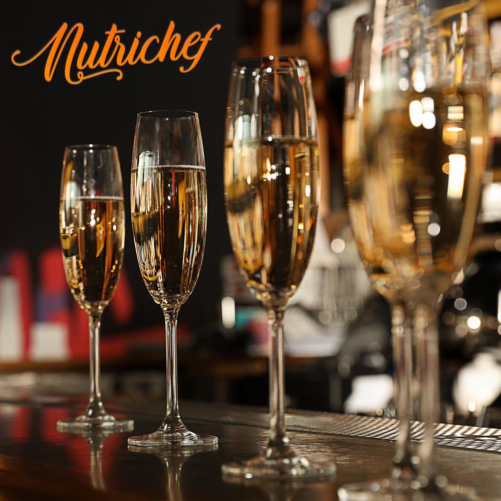 Premium Crystal Champagne Flutes Set of 4 - Elegant Wedding & Party Glassware for Toasting, Celebrations & Romantic Dinners - Dishwasher Safe & Lead-Free