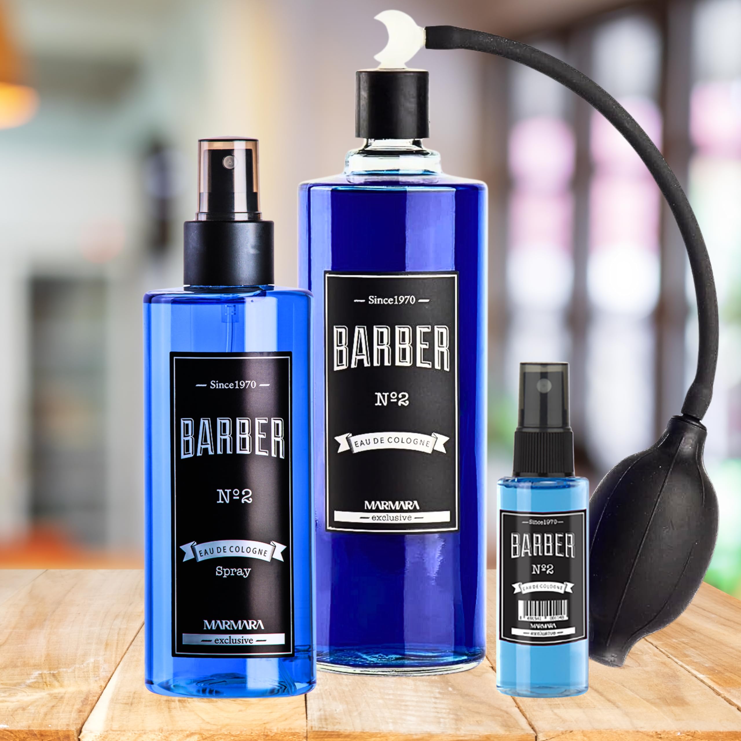 Marmara Barber Cologne No.2 - Premium Traditional Shaving Cologne for Barbers & Grooming Enthusiasts (6 x 500ml Bottles with Ball Pump Atomizer) - Perfect for Barber Shops, Home Grooming & Gift Sets