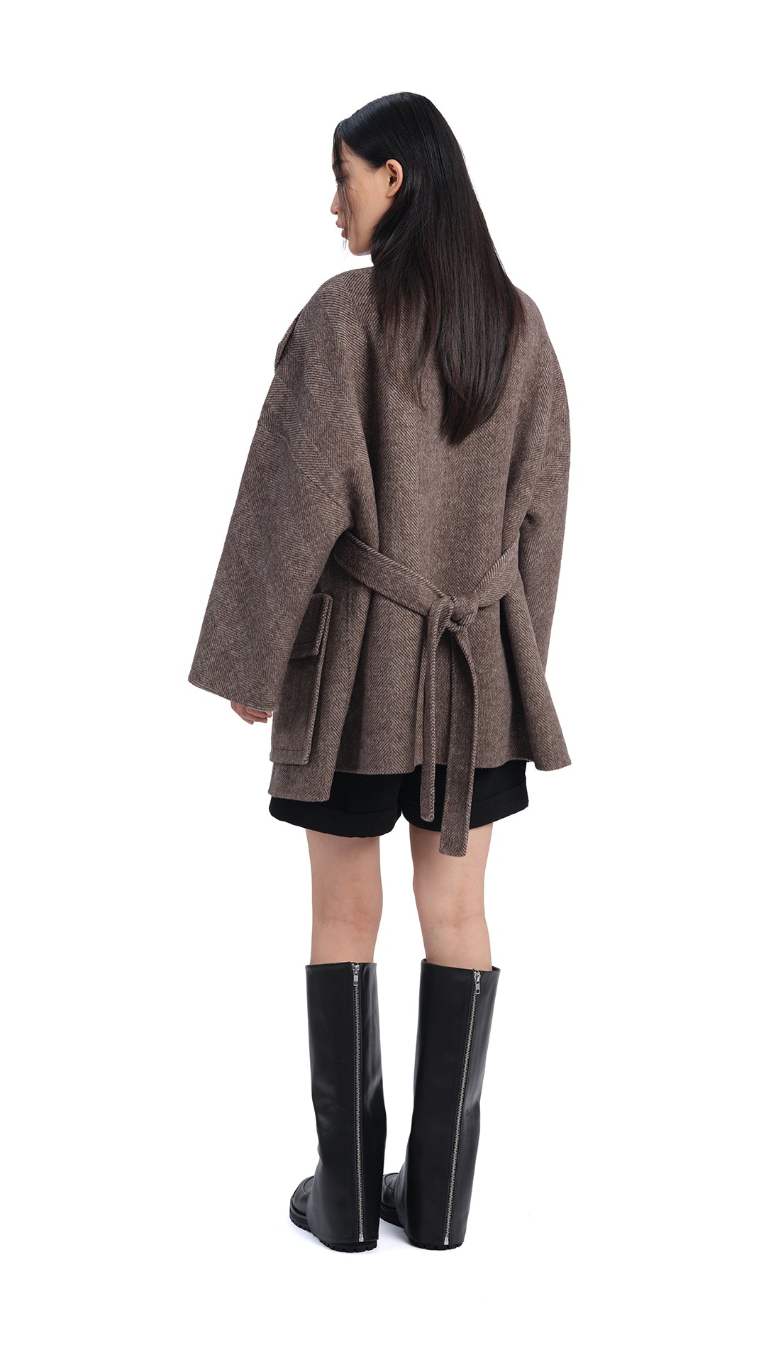 Herringbone Double-Faced Jacket for Men & Women - Stylish & Warm Winter Coat for Outdoor Activities & Casual Wear