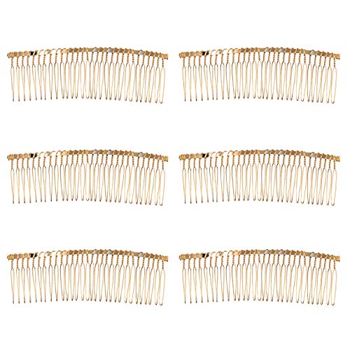 Senkary 10 Pack Gold Metal Hair Combs with 30 Teeth - Hair Clips for Wedding Veils, Bridal Accessories, and Updos - Perfect for Brides, Prom, and Formal Events
