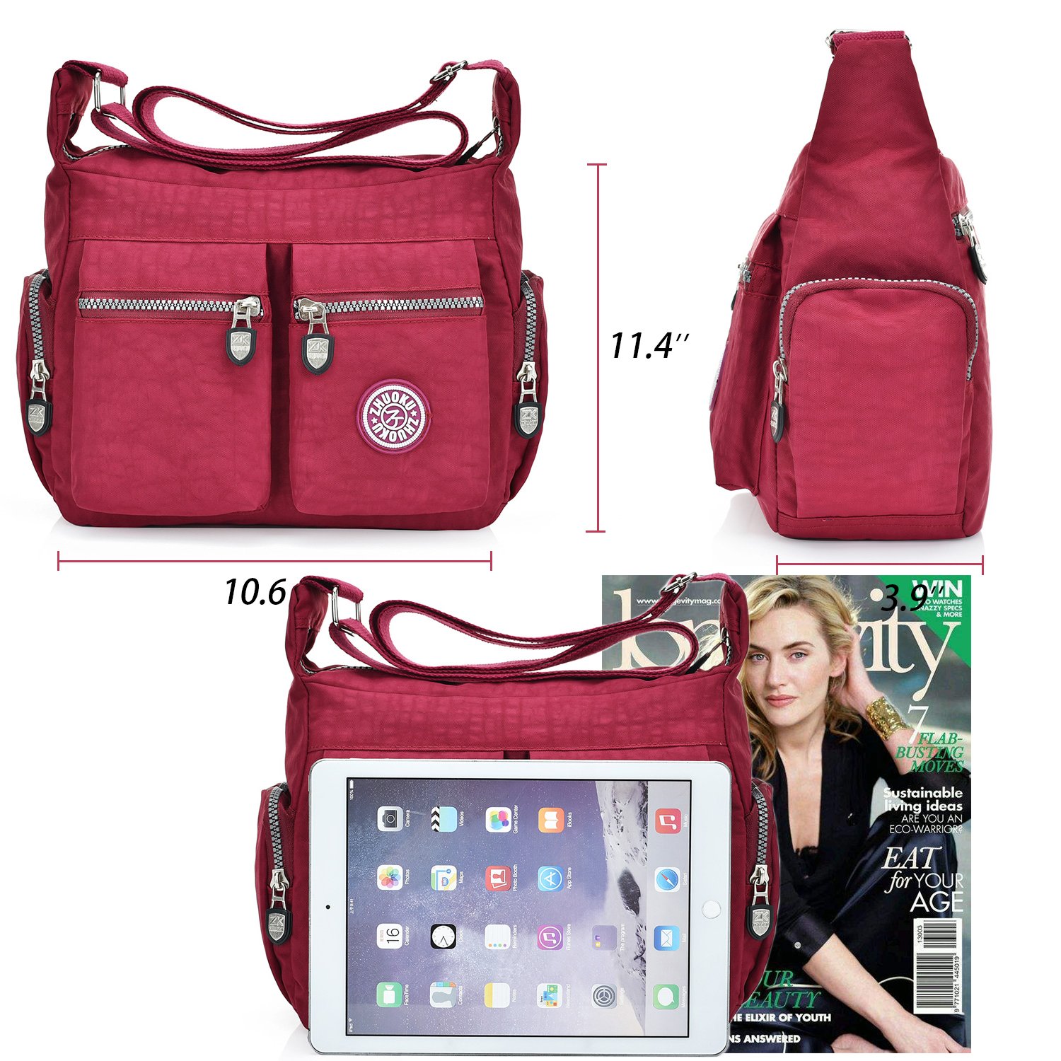 **Chikencall Women's Crossbody Bag – Waterproof Nylon Shoulder Purse with Multiple Pockets, Lightweight & Stylish for Everyday Use, Travel, and Work**