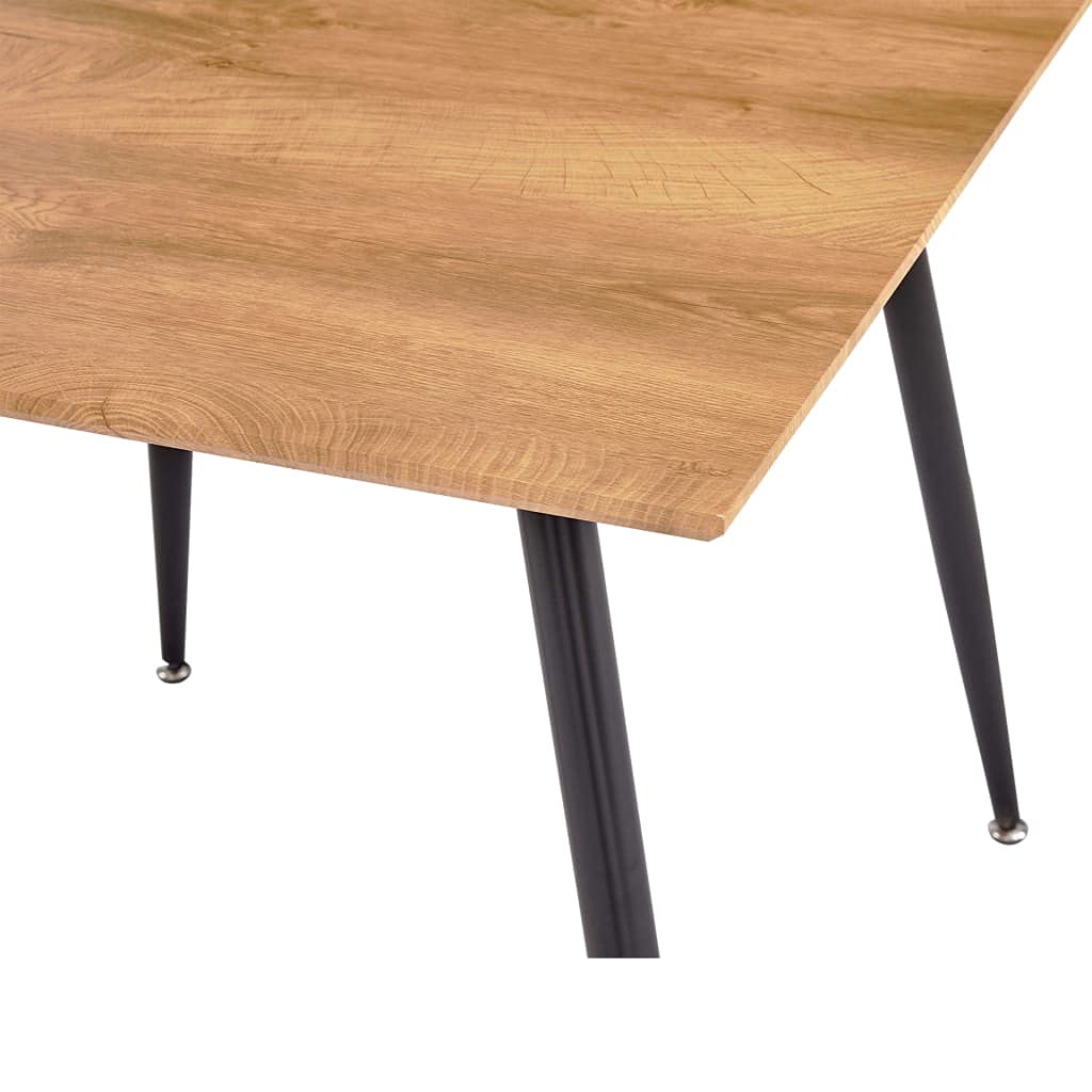 31.7 Inch Square Bar Height Dining Table - Oak & Black MDF Pub Table for Kitchen, Bistro, Cafe - Easy Assembly Counter Height Table for Small Spaces & Entertaining