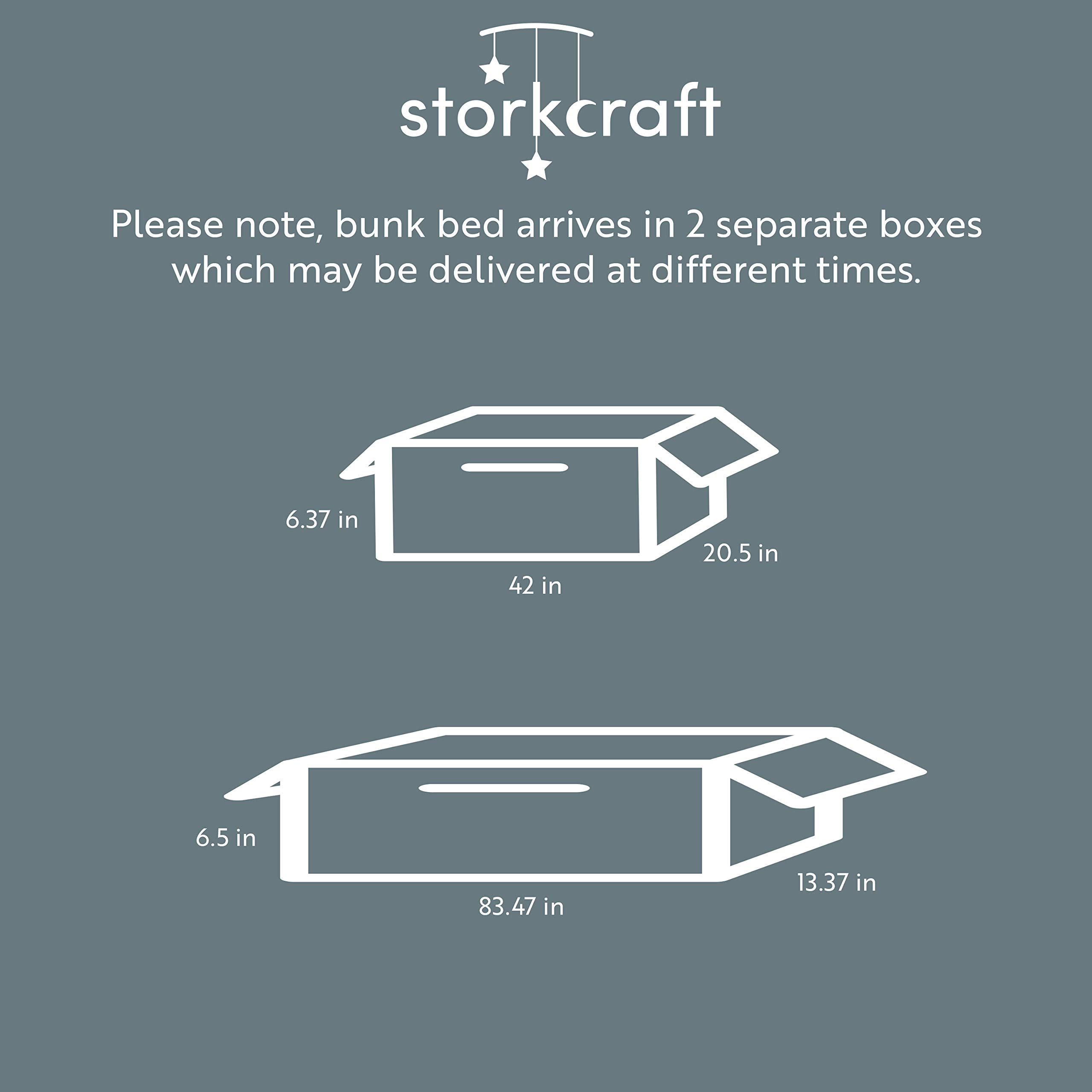 Storkcraft Caribou Twin Over Twin Bunk Bed for Kids - GREENGUARD Gold Certified, Convertible to 2 Separate Twin Beds, Sturdy White Wooden Bunk Bed | Perfect for Kids' Bedrooms, Shared Rooms & Sleepovers