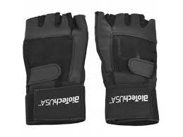 BioTechUSA Houston Workout Gloves for Men & Women - Large Size, Black - Perfect for Weightlifting, Gym Training & CrossFit