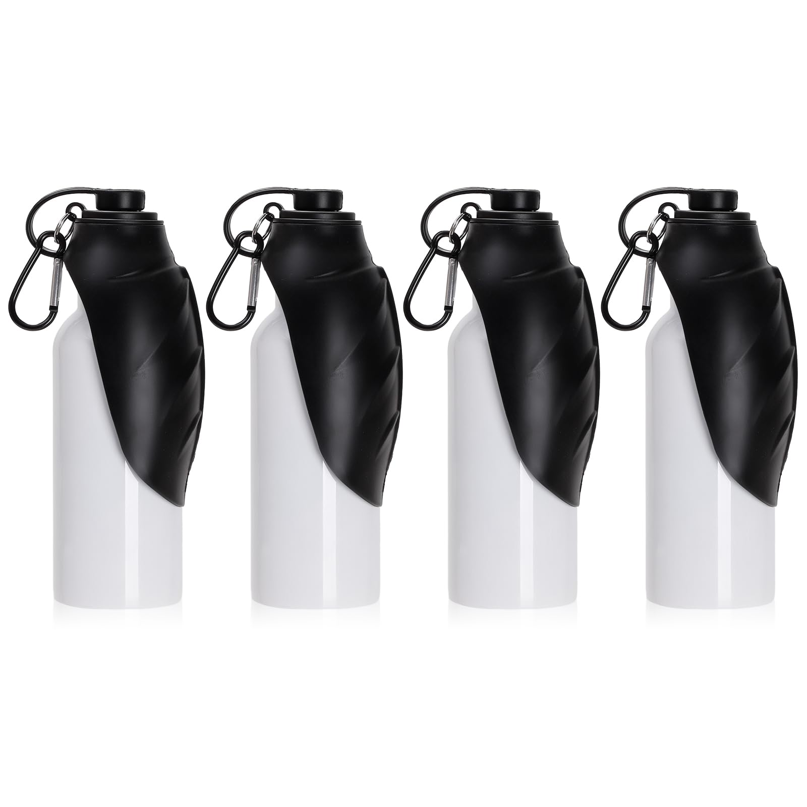 PYD Life 20oz Sublimation Stainless Steel Water Bottle for Dogs & Pets - White with Black Silicone Lid & Carabiner - Single Wall Tumbler for Heat Press & Sublimation Oven Printing - Perfect for Pet Lovers, Outdoor Activities & Custom Gifts