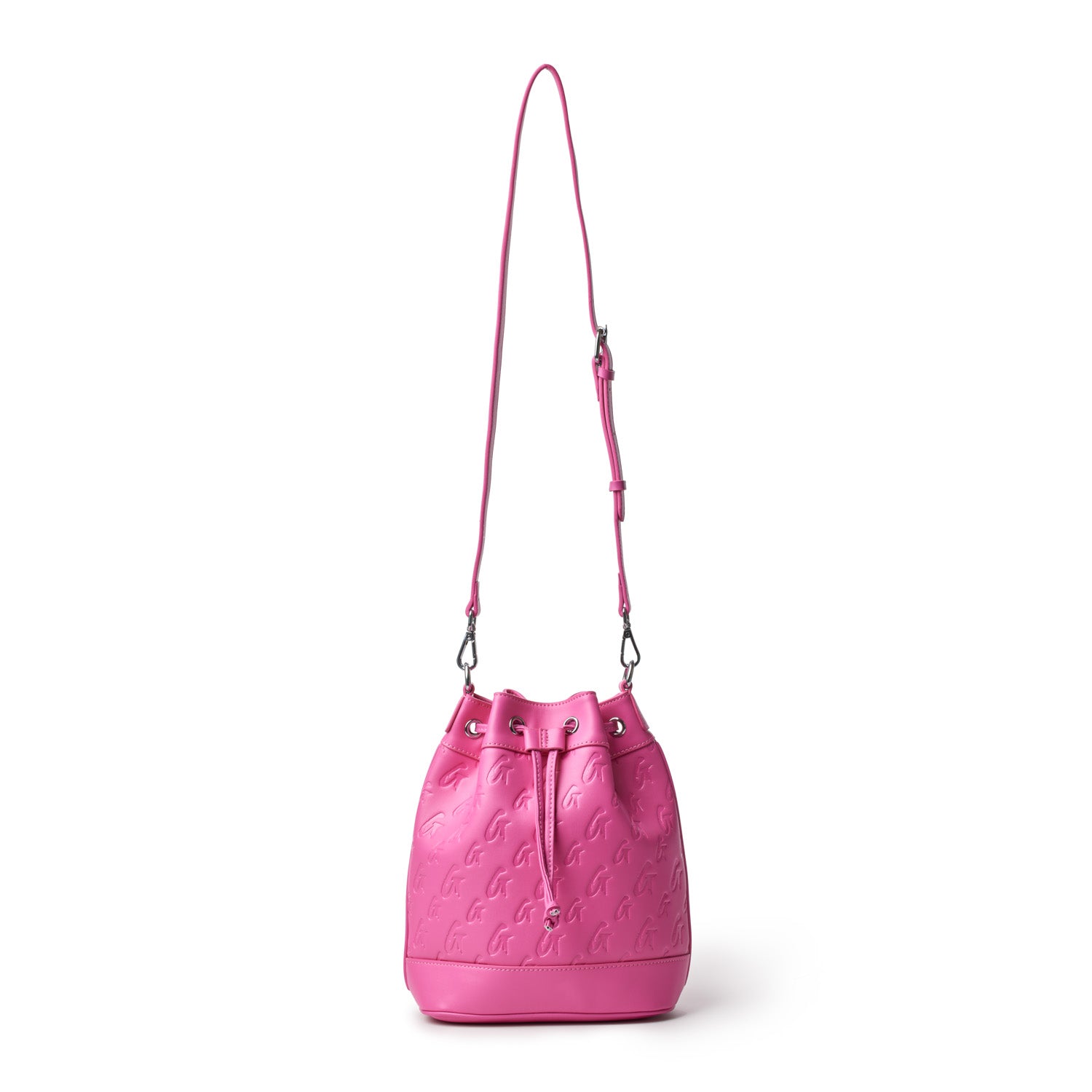 MEDIUM MONOGRAM BUCKET BAG in Hot Pink | Fashionable Women's Shoulder Bag | Perfect for Work, Travel & Everyday Use