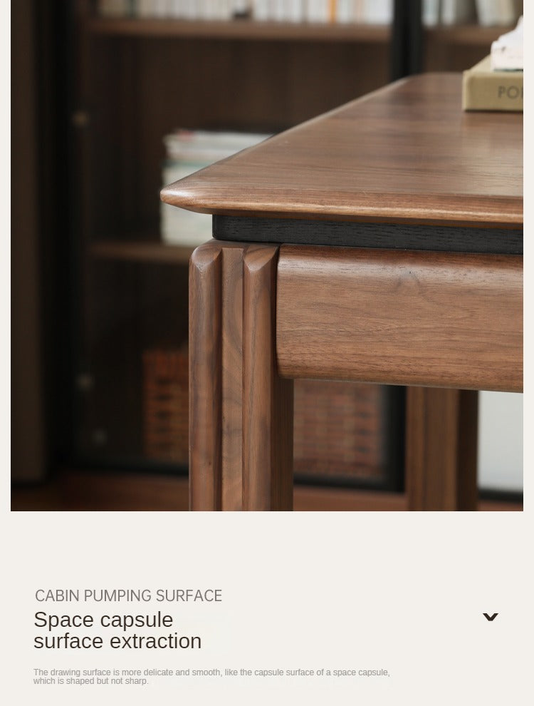 Premium Black Walnut Solid Wood Modern Large Office Desk - Executive Workstation for Home & Business Use, Durable Writing Table for Conference Rooms & Professional Spaces