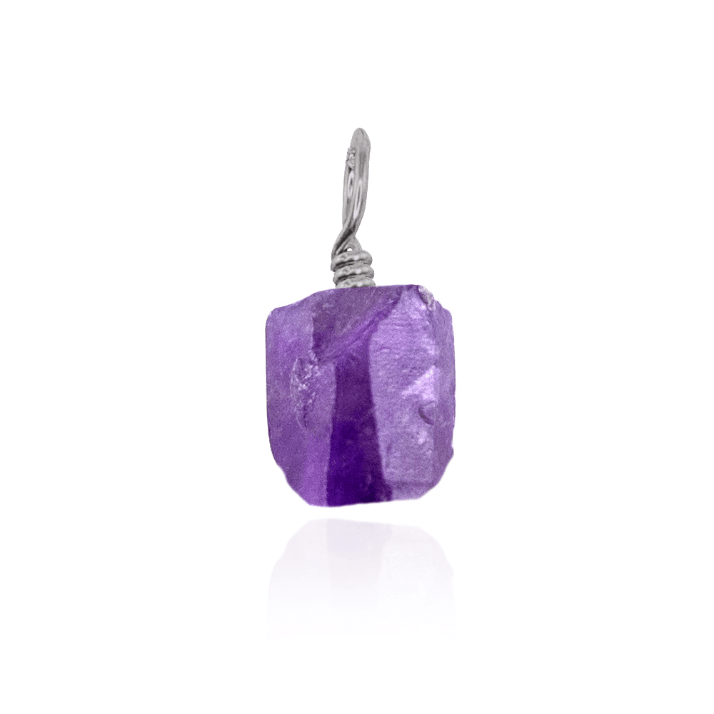 Natural Raw Purple Amethyst Crystal Pendant Necklace - Healing Stone Jewelry for Meditation, Stress Relief & Spiritual Protection
