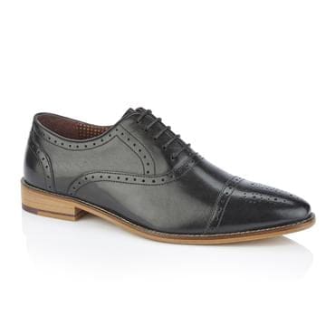 Men's London Brogue Arthur Oxford Shoes in Black - Classic Formal & Business Wear for Office & Special Occasions