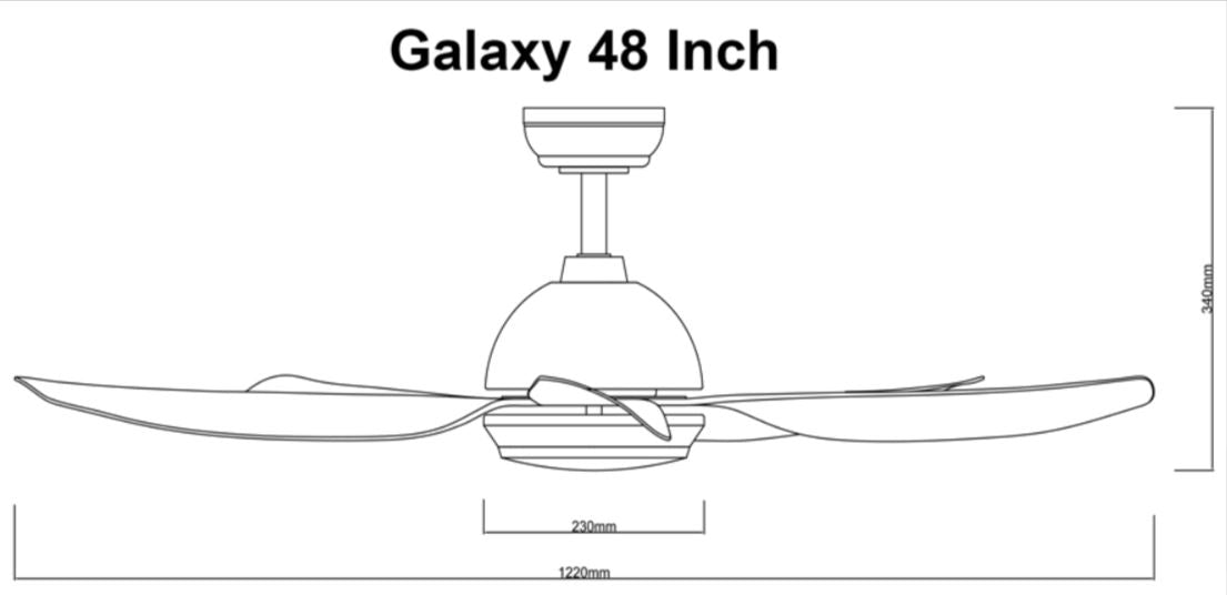 Fanco Galaxy 5 38/48/56 Inch DC Motor LED Ceiling Fan with Remote Control - Energy Efficient Quiet Operation for Bedroom, Living Room & Outdoor Patio