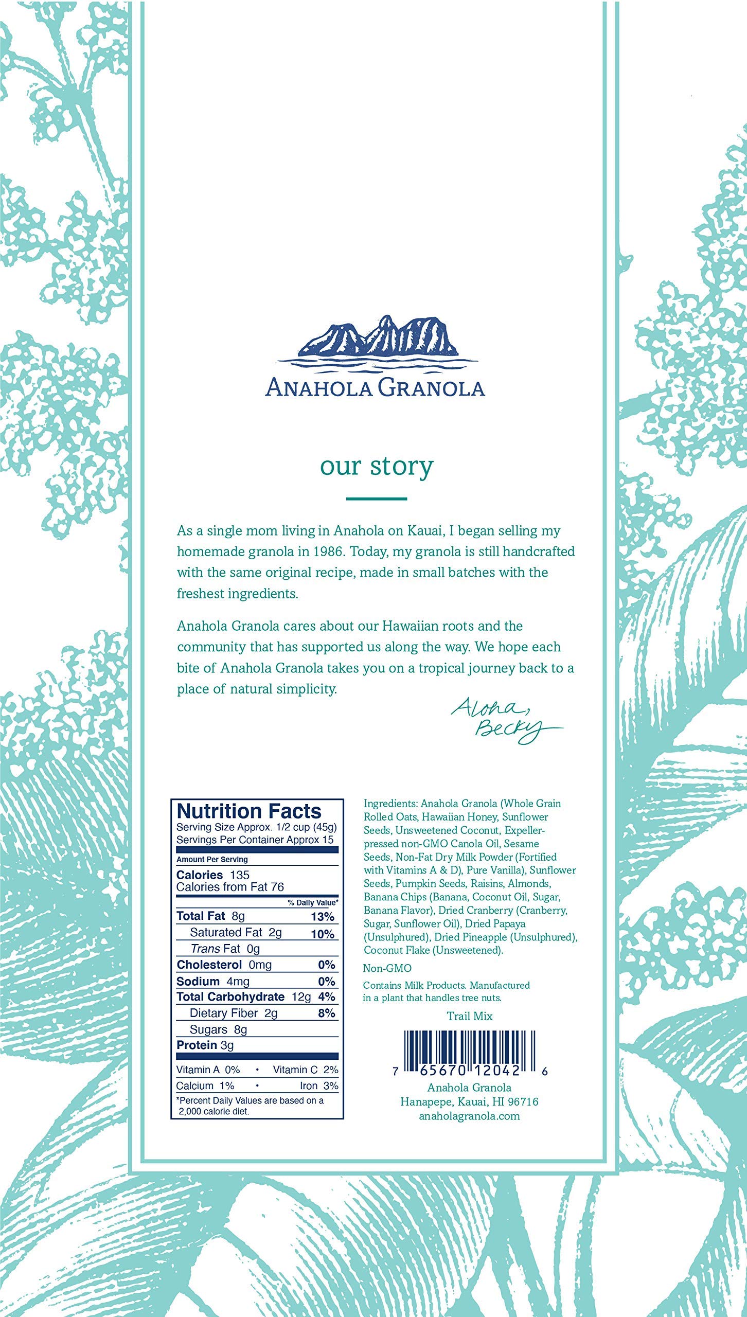 Anahola Granola Trail Mix 24 oz - Healthy Snack Variety Pack for Adults & Kids | Low Calorie, Gluten-Free Cereal Snacks | Perfect for Hiking, Office, School Lunch & On-the-Go Energy Boost