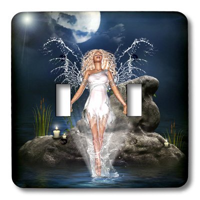 3D Rose Water Guardian Angel Sea Candles Rock Blue Fantasy Double Toggle Switch - Perfect for Home Decor, Spa Relaxation & Gift Giving