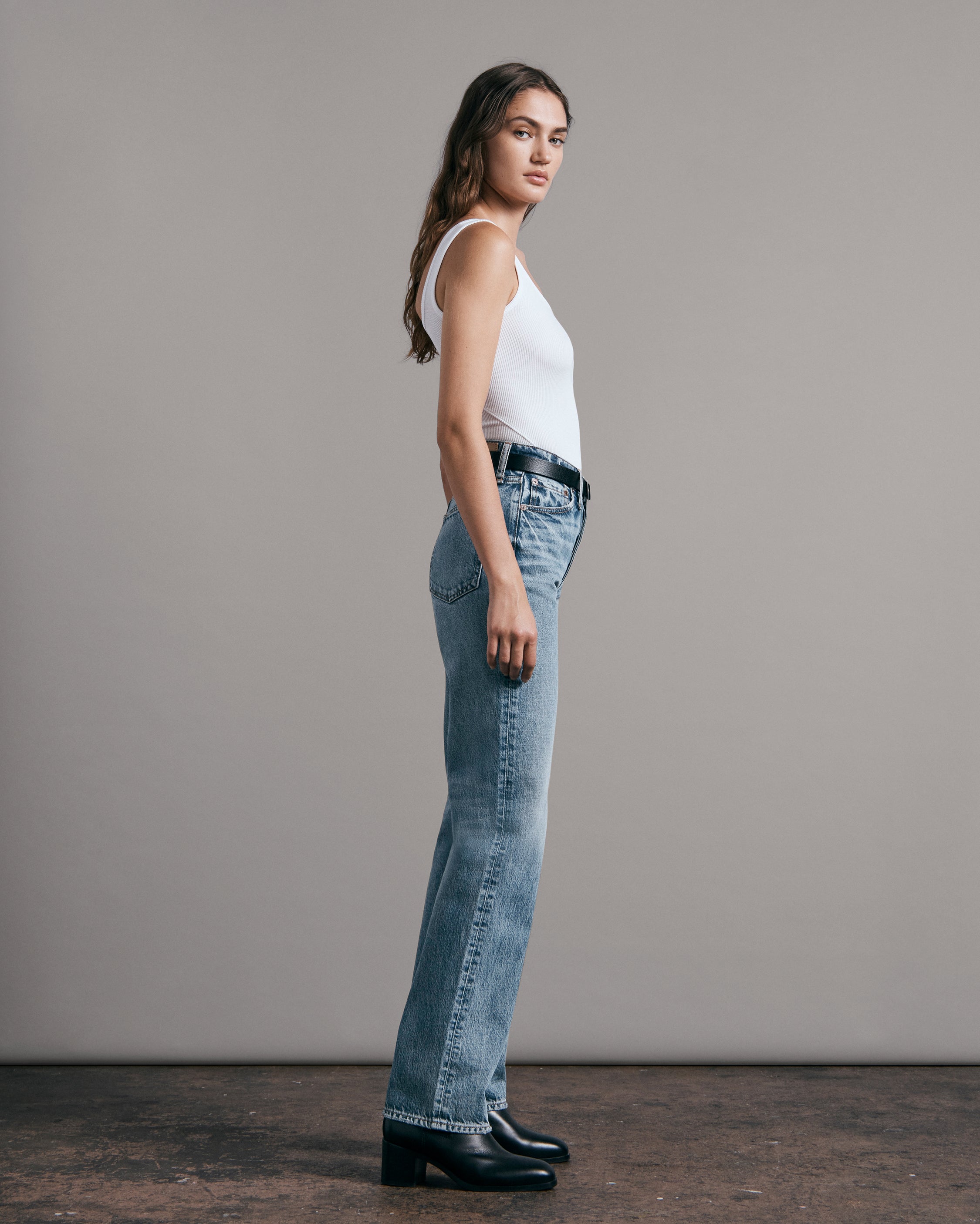 Alex High Rise Straight Jeans for Women - Slim Fit Stretch Denim Pants, Comfortable Everyday Wear for Casual Outfits and Office Looks