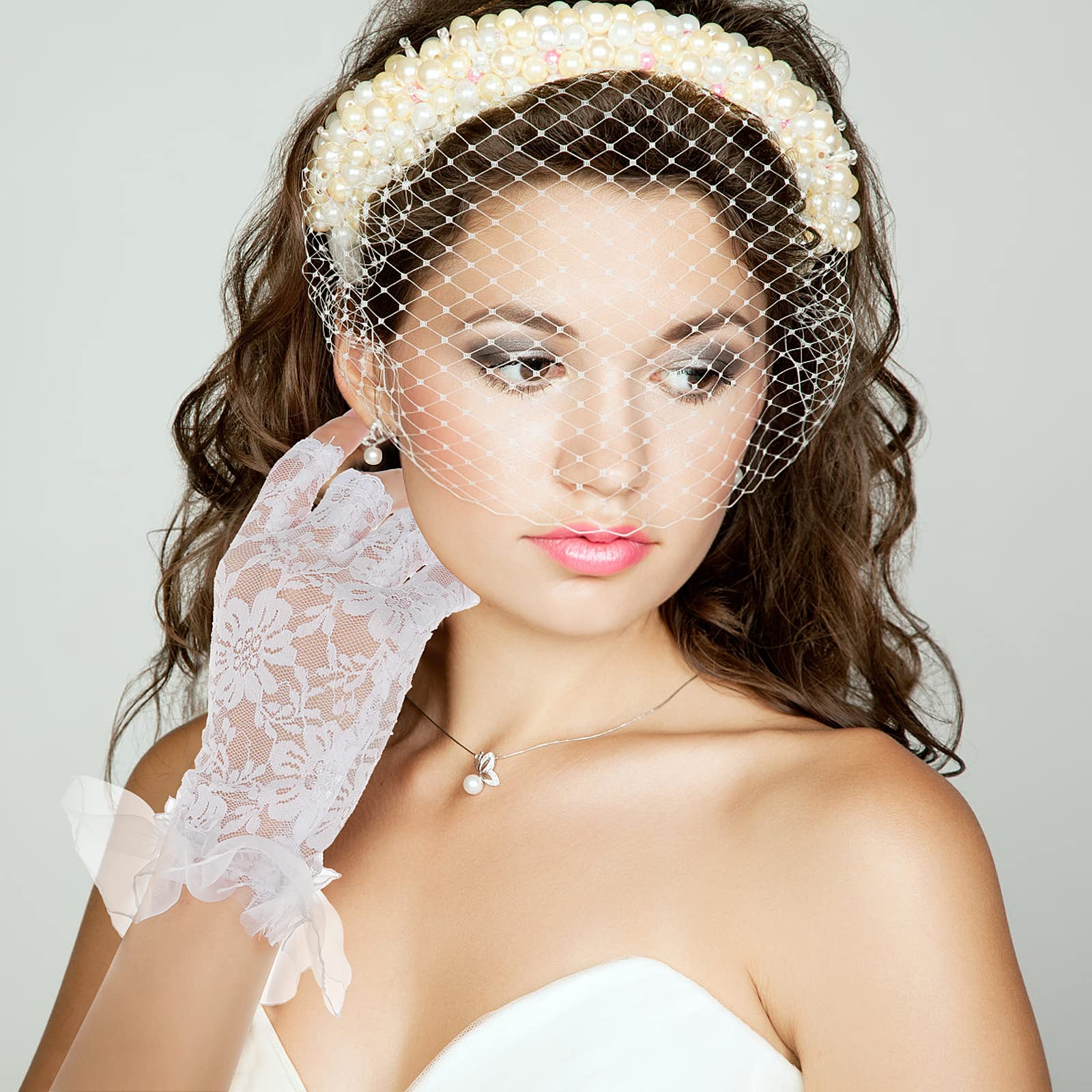 Elegant Lace Fingerless Gloves for Women - Short Bridal Floral Gloves for Wedding, Dinner Parties & Formal Events | Perfect for Summer Weddings, Proms and Evening Occasions