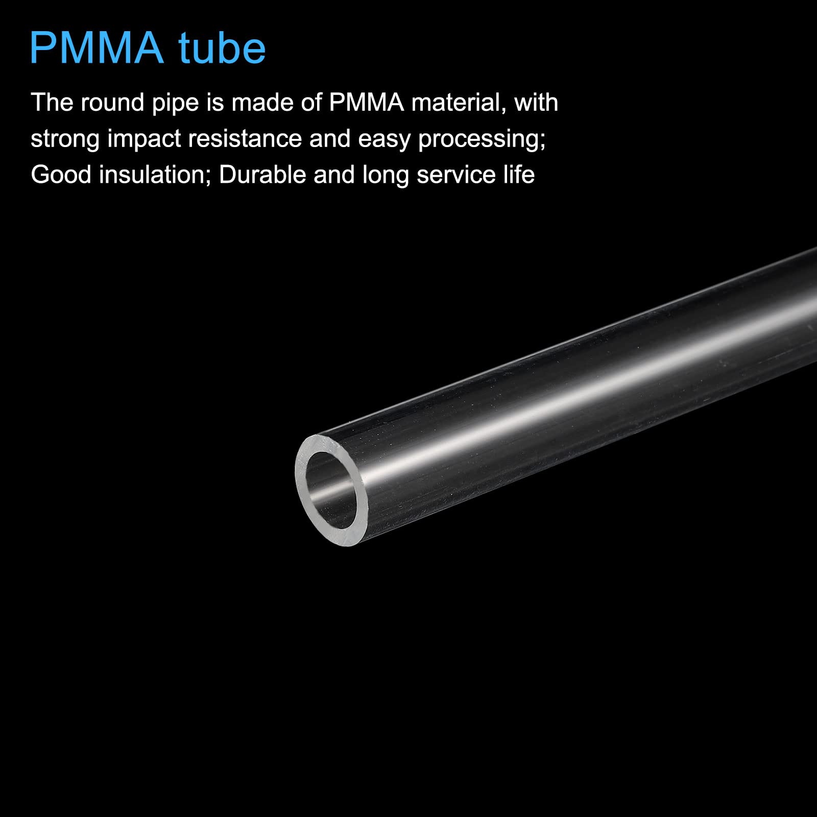 Clear Acrylic Rigid Round Tube - 4pcs 10mm ID 14mm OD 6 Inch for DIY Lamps, Lanterns & Water Cooling Systems | Perfect for Home Decor, PC Liquid Cooling & Craft Projects