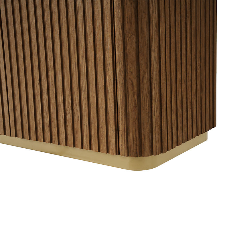 Modern Curved Wood Cabinet - Elegant Storage Solution for Living Room, Bedroom & Office | Solid Wood Furniture with Sleek Design for Home Organization
