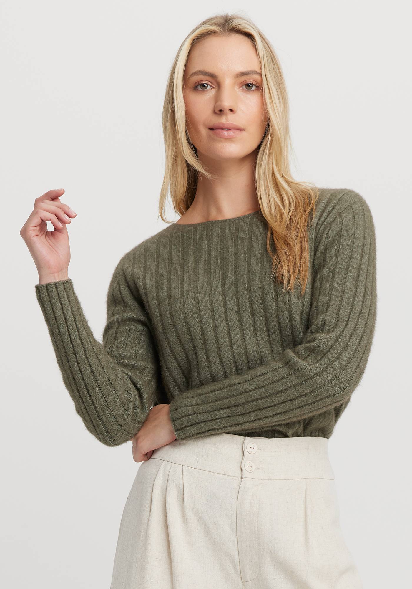 Kapua Rib Crew Neck Sweater for Women - Soft & Comfortable Knit Pullover - Perfect for Casual Wear, Office & Fall Outfits