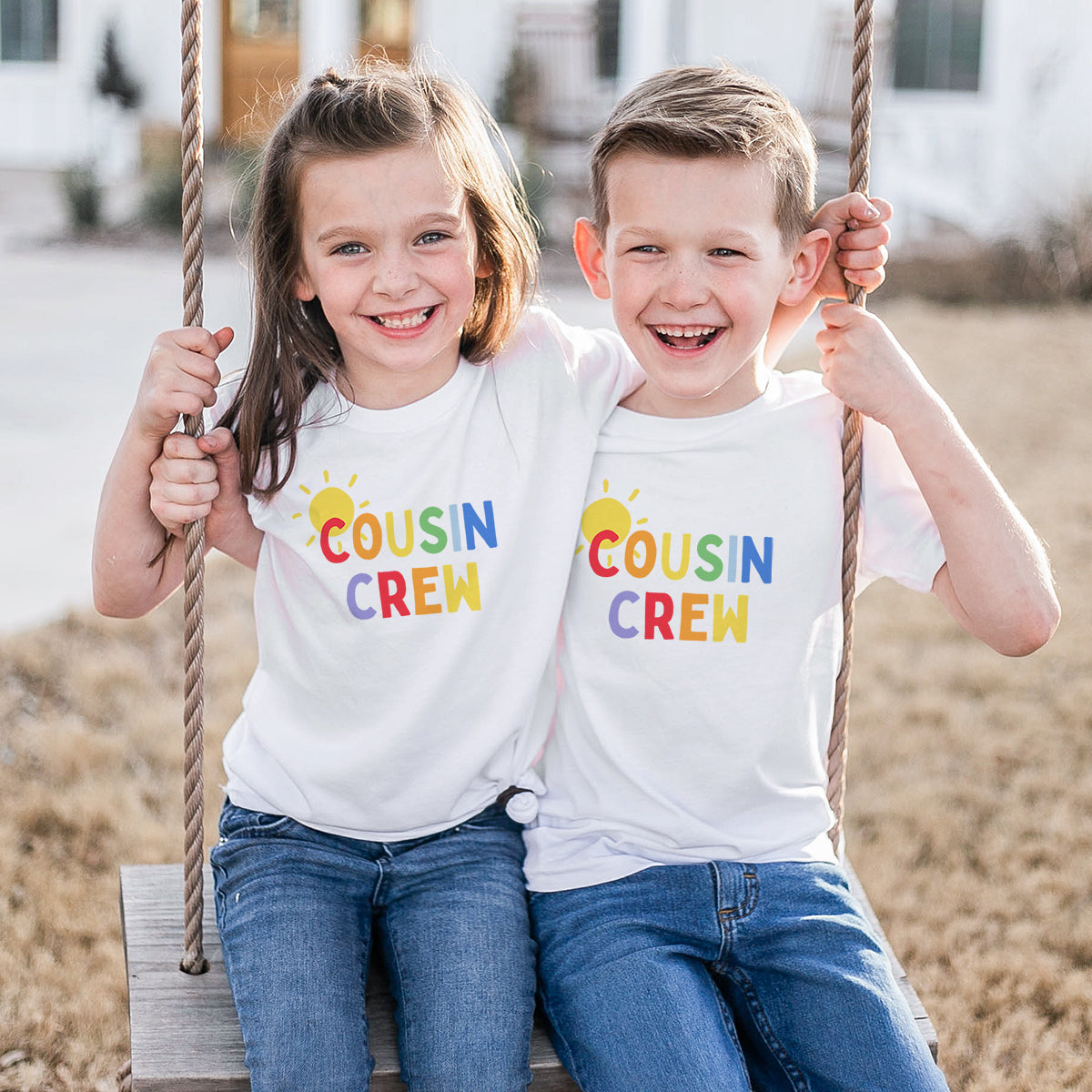 Cousin Crew Summer Matching White T-Shirts for Family Reunions, Beach Vacations & Group Outfits