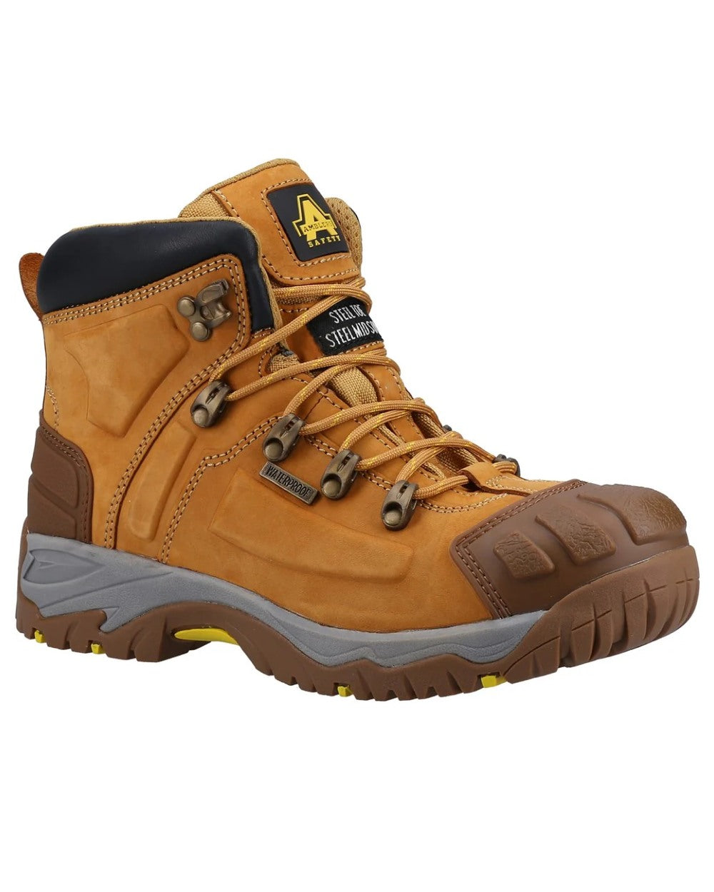 Amblers FS33 Men's Waterproof Steel Toe Safety Work Boots - Heavy Duty Slip Resistant for Construction, Warehouse & Outdoor Work