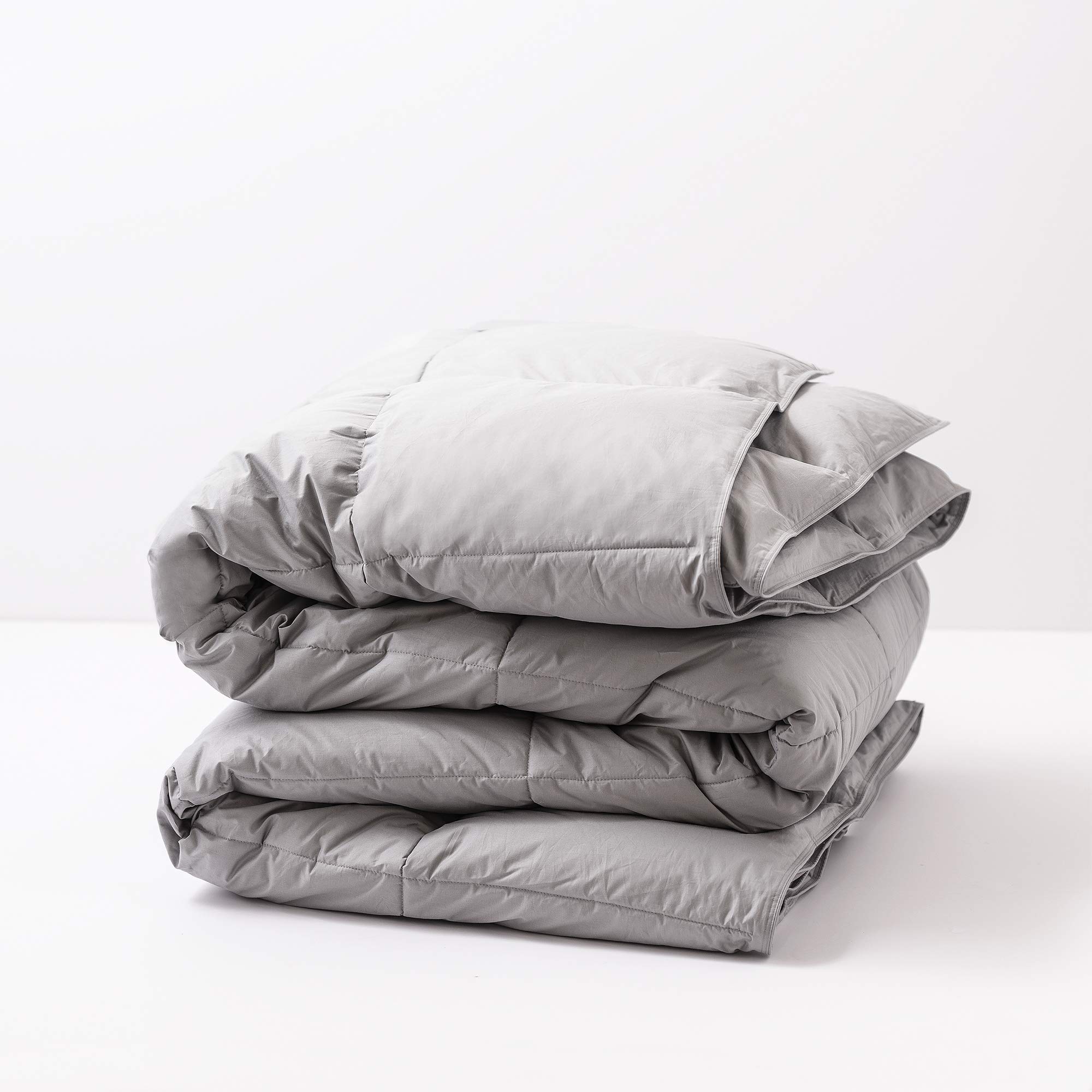 Allied Essentials Cotton Twill Down Comforter - Soft Grey Twin Size | Ultra Soft & Breathable Bedding for Cozy Sleep | Perfect for Guest Rooms, Dorms & Cold Weather