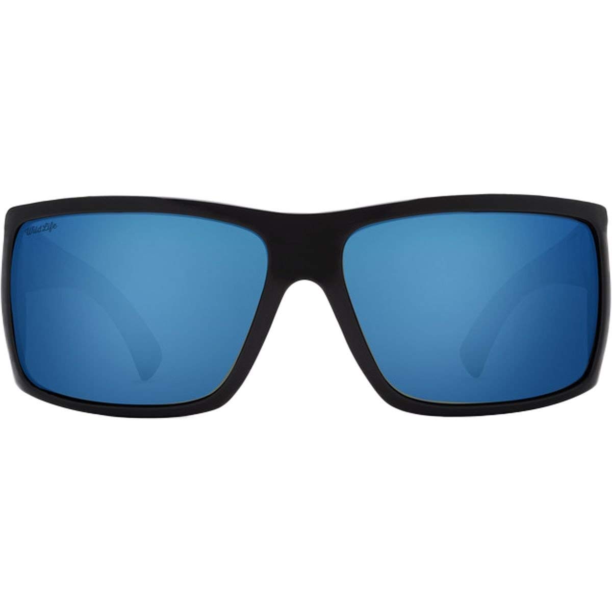 VonZipper Men's Checko Sunglasses - Black Satin/Wild Glass Blue - Oversized UV Protection Sunglasses for Men - Perfect for Outdoor Sports, Driving & Beach Activities