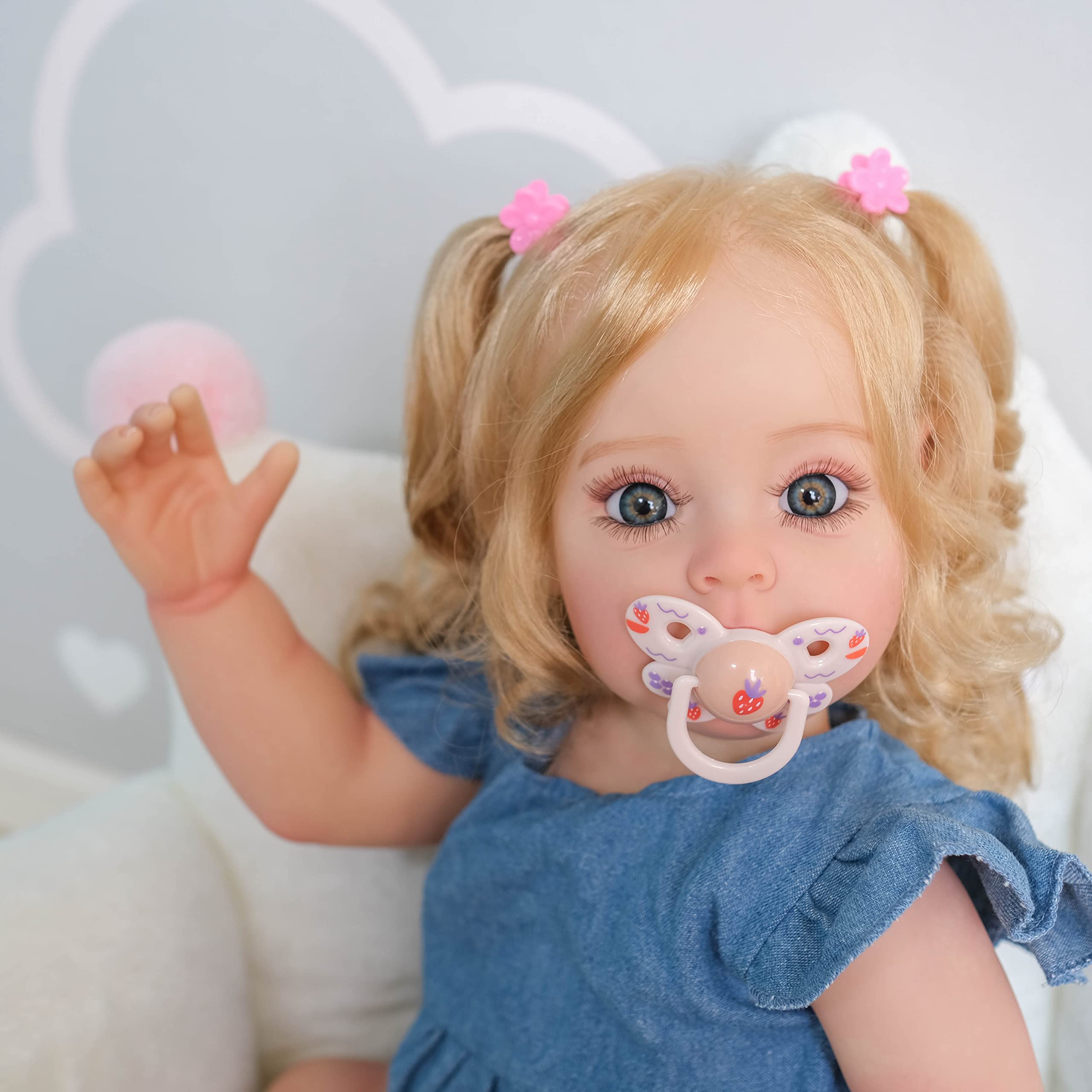 22 Inch Realistic Silicone Reborn Baby Doll - Lifelike Newborn Toddler Girl Toy with Full Body, Washable & Safe for Kids | Perfect for Role Play, Gift Giving, and Collectibles