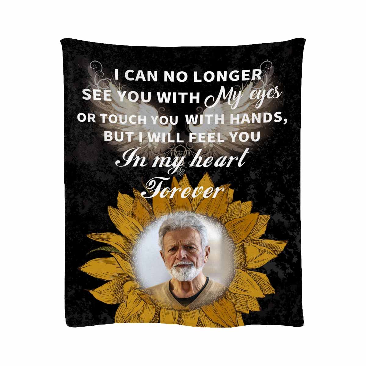 Custom Memorial Blanket with Photo - Personalized 'In Loving Memory' Flannel Throw Gift 60