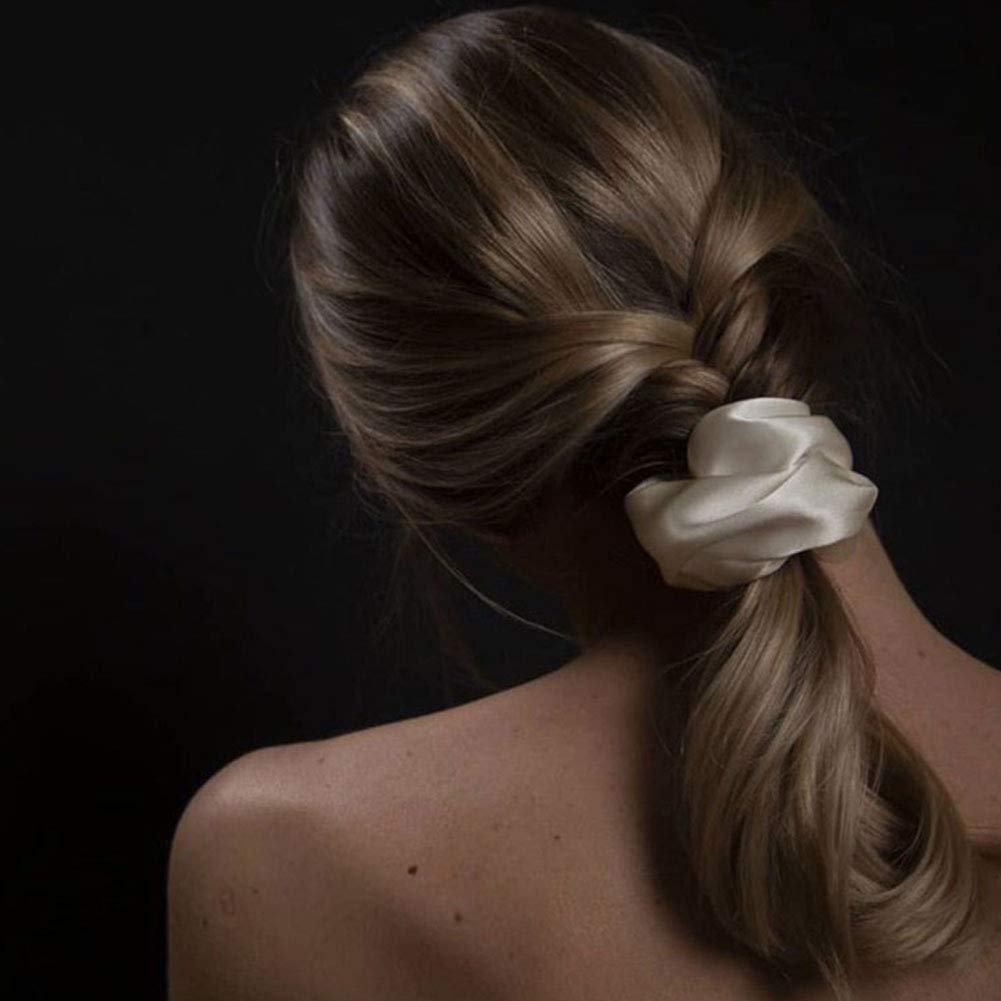 THXSILK Silk Scrunchies for Women - Soft Elastic Hair Bands & Ponytail Ties (6 Colors) - Perfect for Workouts, Office & Everyday Hair Styling