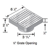 920B 6 Sq Brass Grate with Adapter - Heavy Duty NDS Drainage Grate for Yard, Patio & Landscape Use