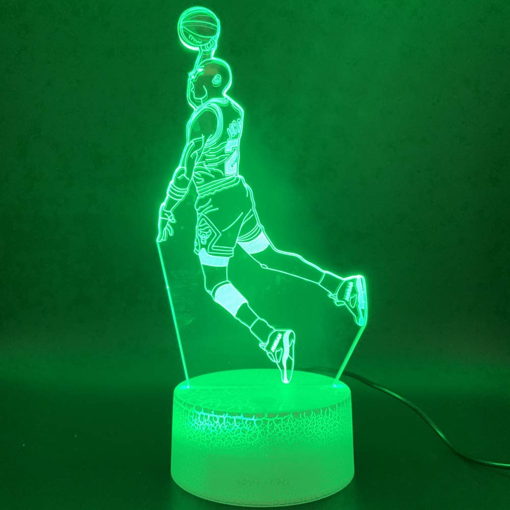3D Basketball Night Light LED Touch Switch - 7 Color Changing Optical Illusion Lamp for Desk Decor, Kids Room, Birthday Gift | Perfect for Bedroom, Game Room, and Christmas Home Decor