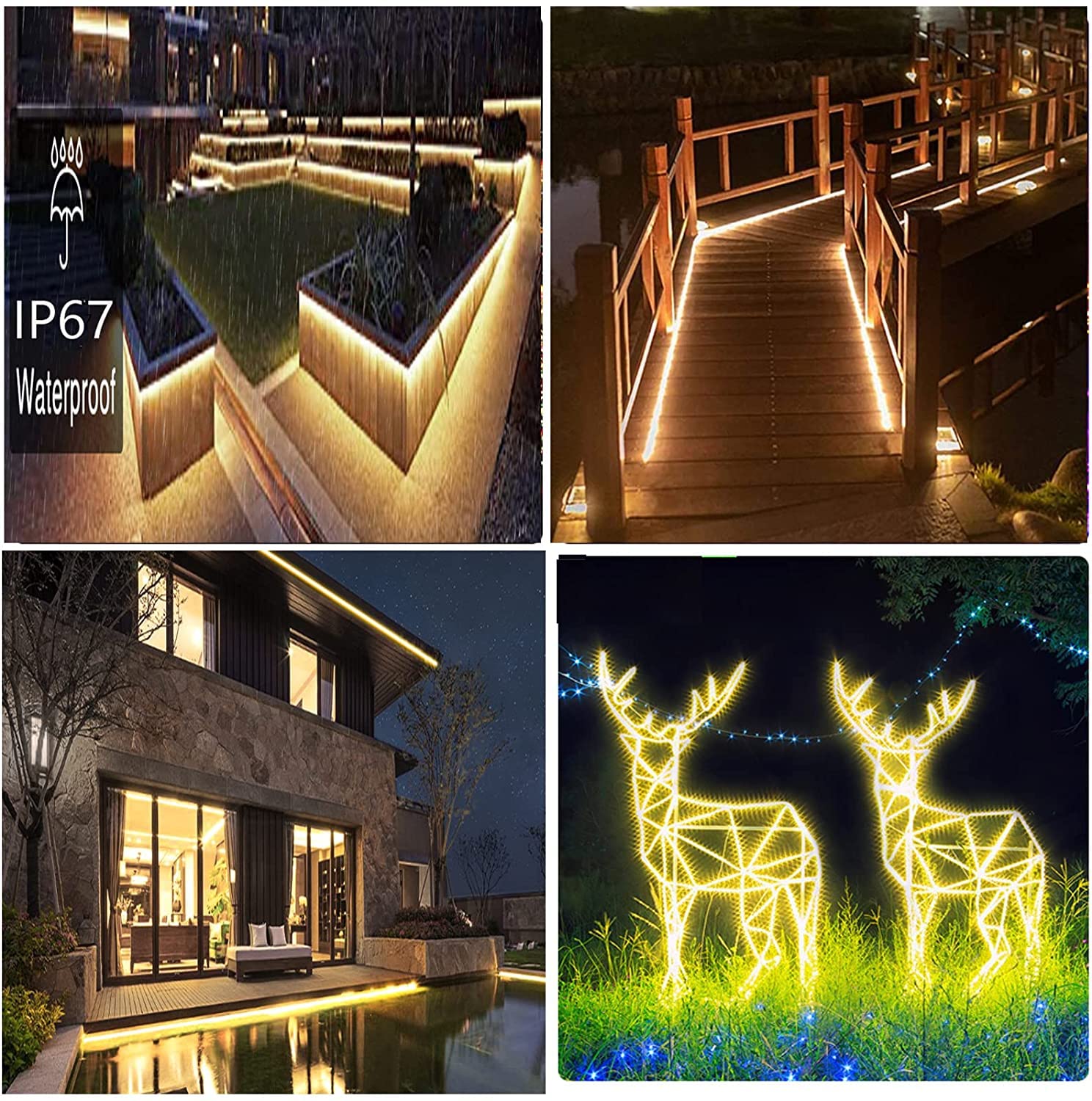 MIWATT Solar LED Strip Lights, Waterproof Outdoor String Lights with Remote & Timer, PVC Tube Cover for Bedroom, Garden, Patio, Pool, Christmas Decoration – Perfect for Parties, Weddings, and Holiday Lighting