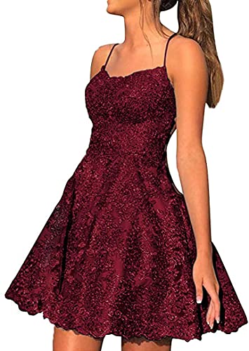 Elegant Backless Lace Cocktail Dress for Teens - King Noiva Short Prom Homecoming Dress COO37 | Perfect for Parties, Dances, and Special Occasions