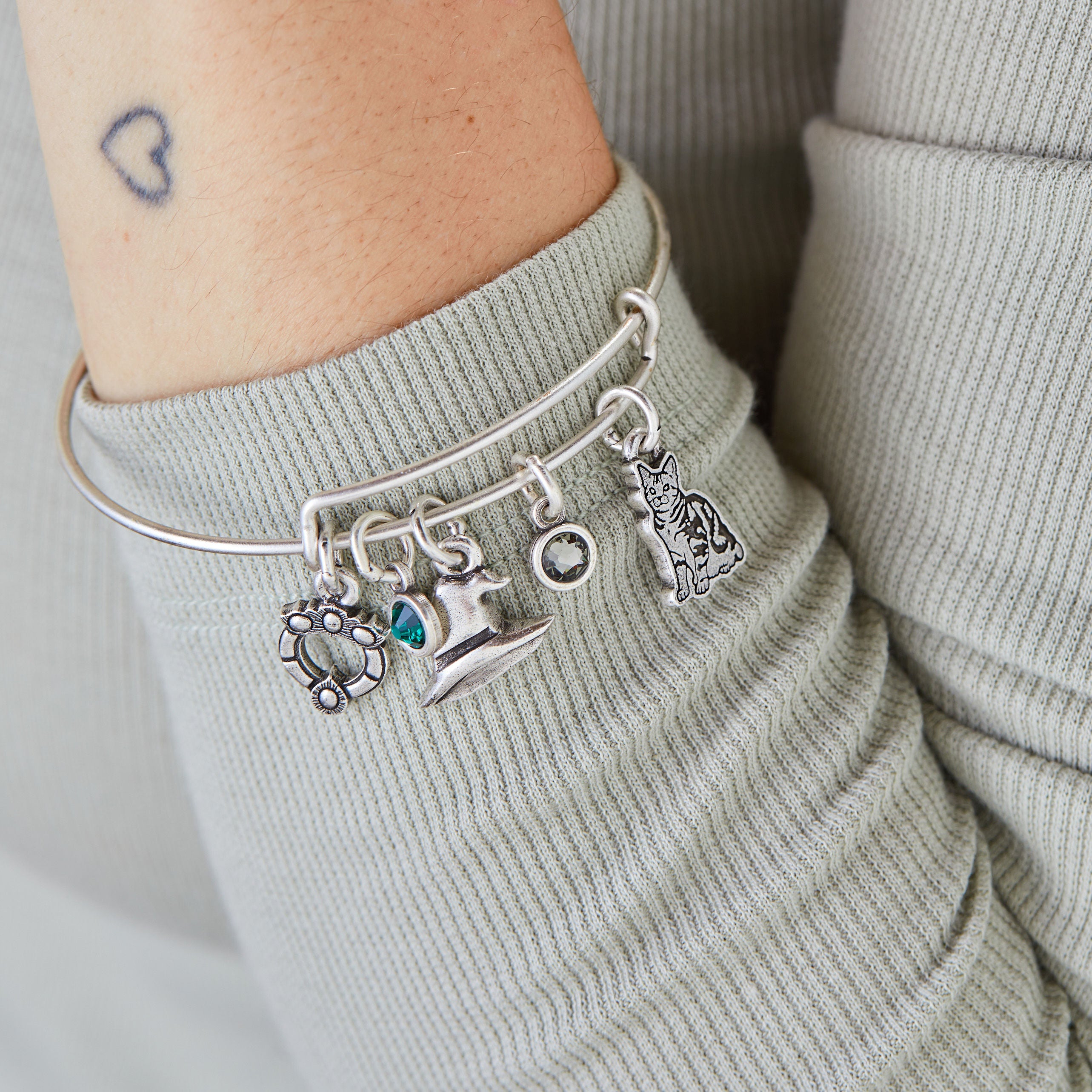 Harry Potter™ Professor McGonagall Multi-Charm Bangle Bracelet - Official Wizarding World Jewelry for Fans & Collectors | Perfect for Cosplay, Gift Giving & Harry Potter Themed Parties