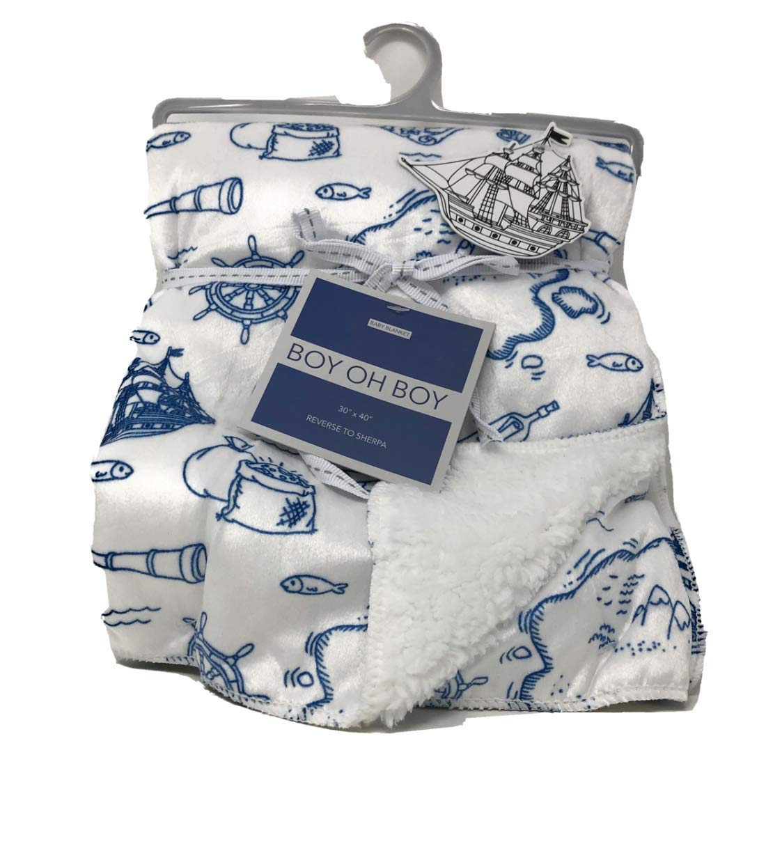 Premium Navy Blue Sherpa Baby Blanket 30x40 Inches - Soft & Cozy for Infants, Toddlers & Nursery - Perfect for Swaddling, Stroller, Crib & Gift Giving