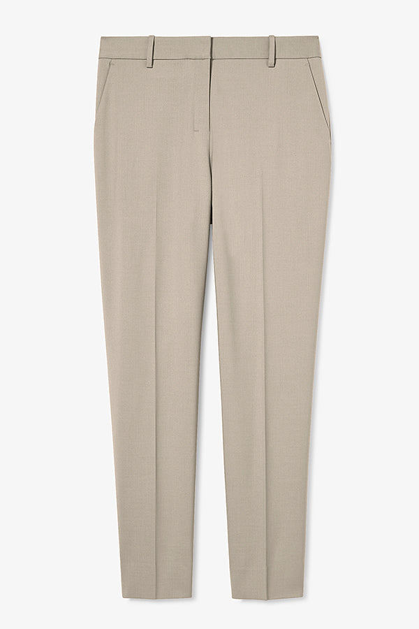 Mejia Washable Wool Twill Pants for Women - Natural Melange Color | Comfortable & Durable Office Wear & Travel Outfits