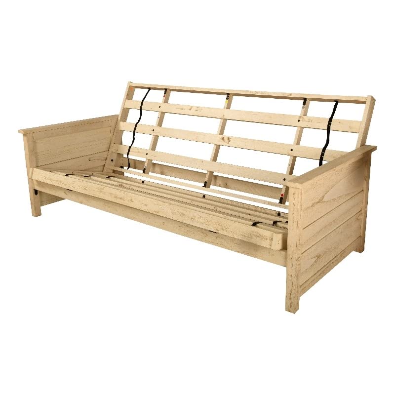 Kodiak Futon Frame Full Size - Weathered White for Home & Office