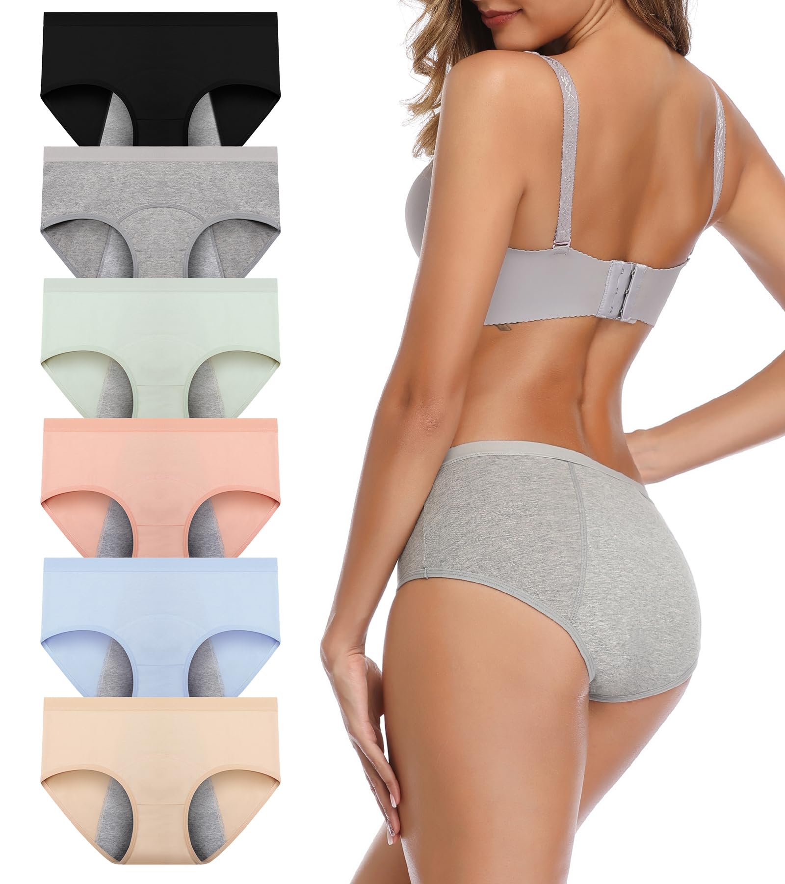 **Organic Cotton Period Underwear for Women - Leakproof Menstrual Panties, Postpartum & Teens Briefs - Soft, Breathable & Easy Clean for Day & Night Use**