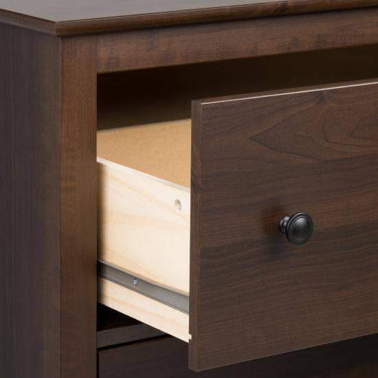 Yaletown 5-Drawer Tall Dresser Chest - White, Black & Gray - Perfect for Bedroom, Closet & Nursery Organization